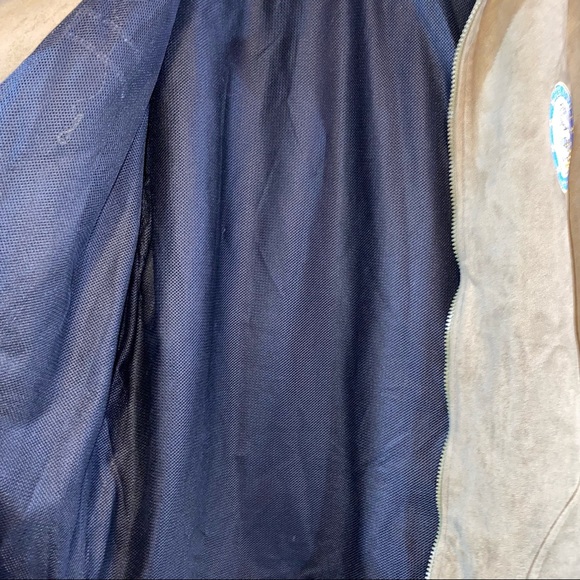 US Navy Faux Suede Full Zip Brownish Green Jacket - Picture 7 of 11